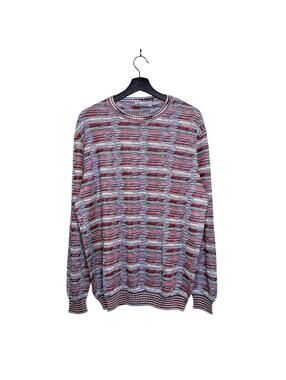 Missoni Knit Sweater Multicolor Textured Zig Zag Italy 90s
